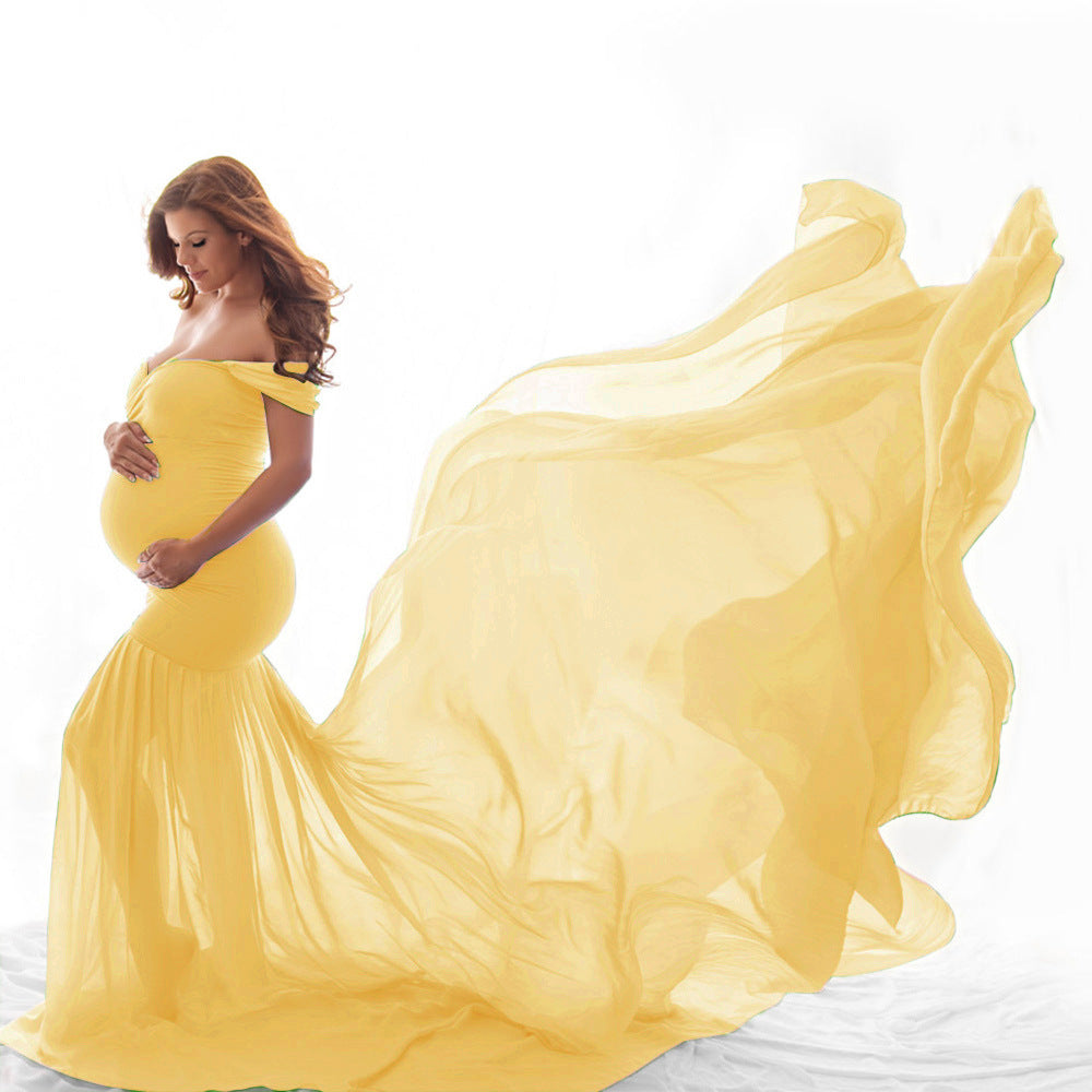 Plus Size Mercerized Cotton Chiffon Flutter Sleeve Maxi Dress