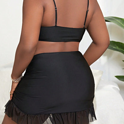 Plus Size Sexy Polka Dot Bikini Two-Piece Swimwear