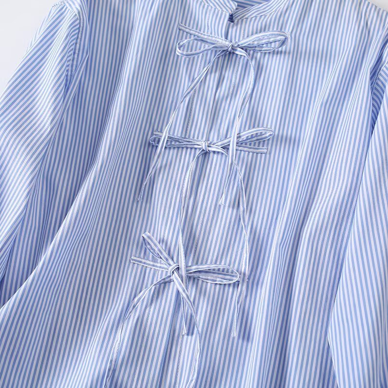 Plus Size Striped Long Sleeve Polo Shirt