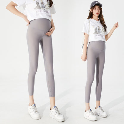 Plus Size Seamless Pregnancy Leggings with Belly Support - Plus Size Clothing