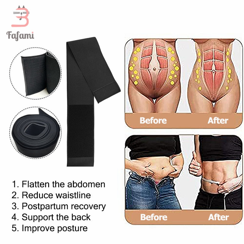Plus Size Postpartum Belly Band Compression Waist Trainer