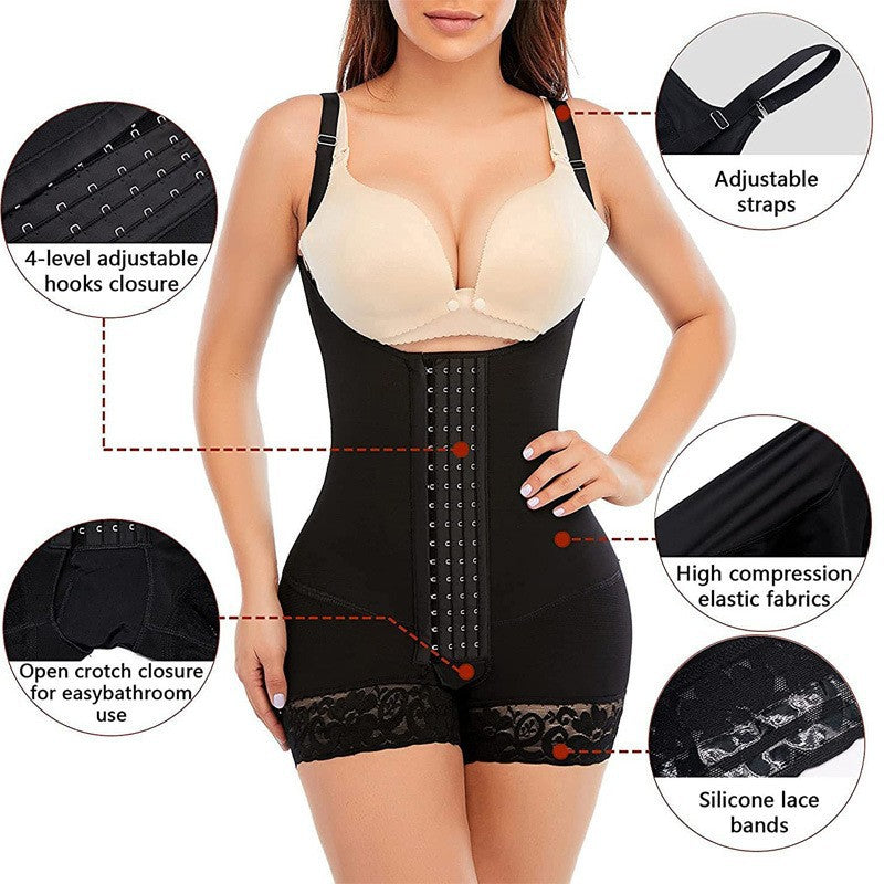Plus Size 4-Breasted Mesh One-Piece Shapewear