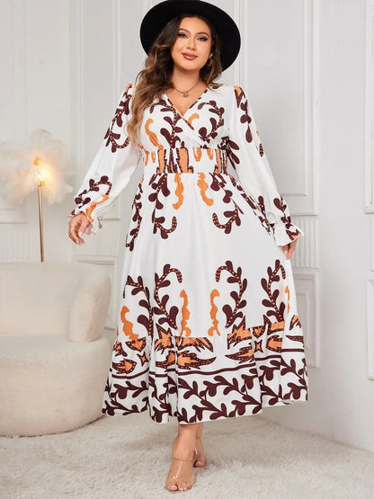 plus-size-surplice-flounce-dress