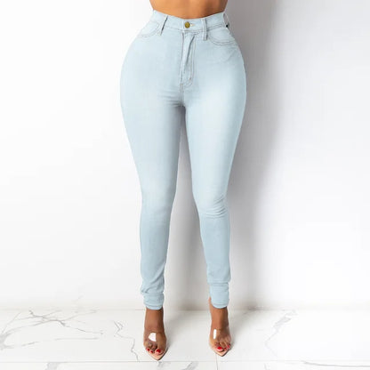 Plus Size High Waist Slim Denim Pants - Plus Size XL-4XL - View 2
