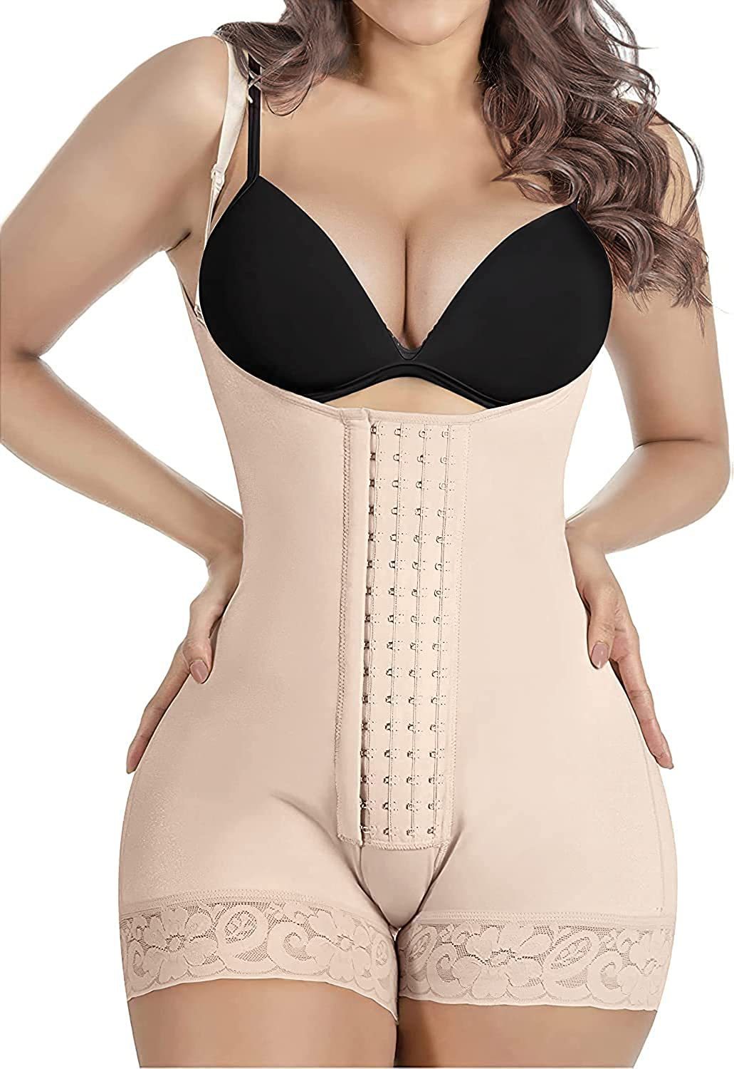 Plus Size 4-Breasted Mesh One-Piece Shapewear