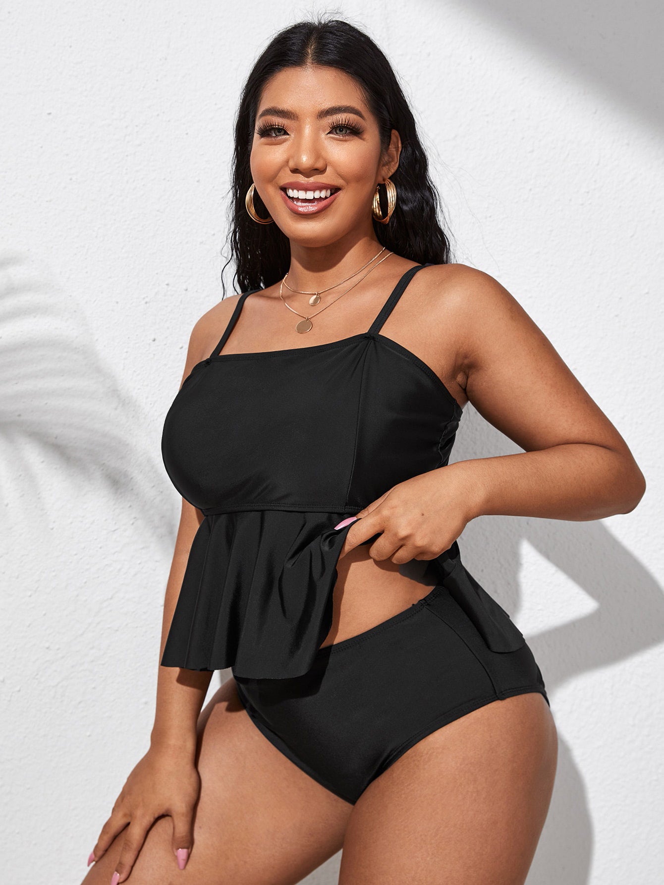 Plus Size Two-Piece Bikini Swimsuit Black