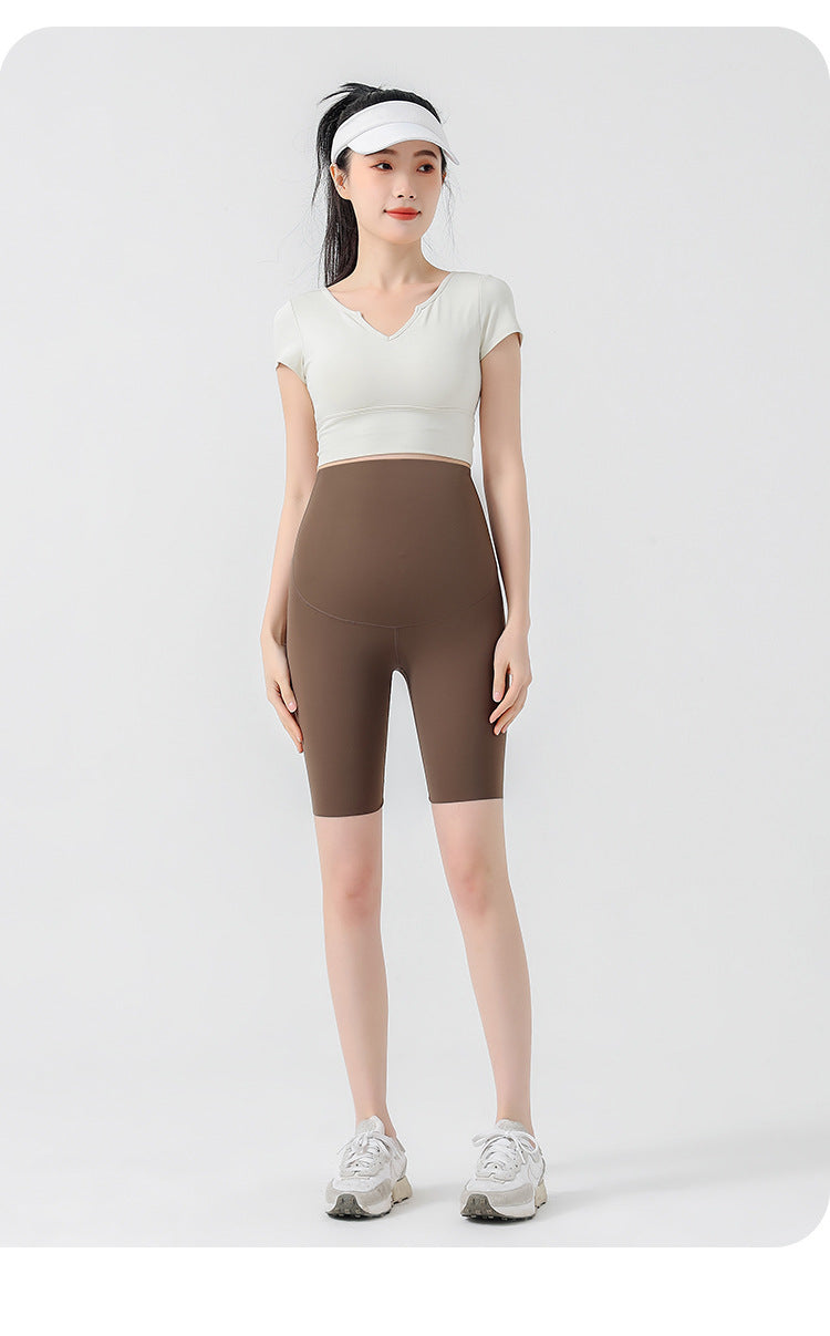 Plus Size Maternity Yoga Pants Seamless Shorts