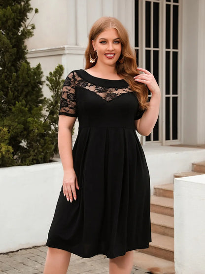 plus-size-ruched-short-sleeve-dress