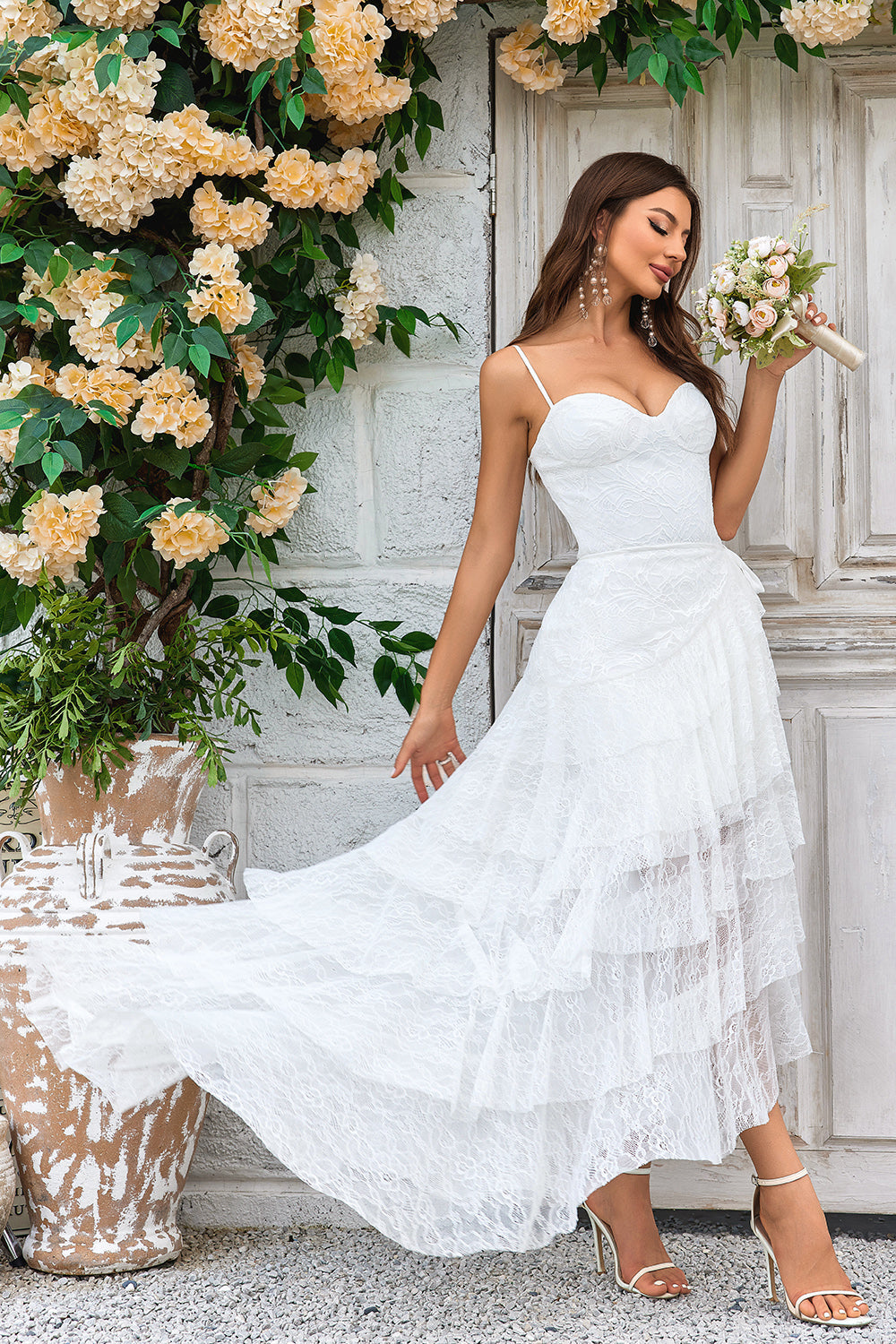 Plus Size Spaghetti Strap A-Line Gown
