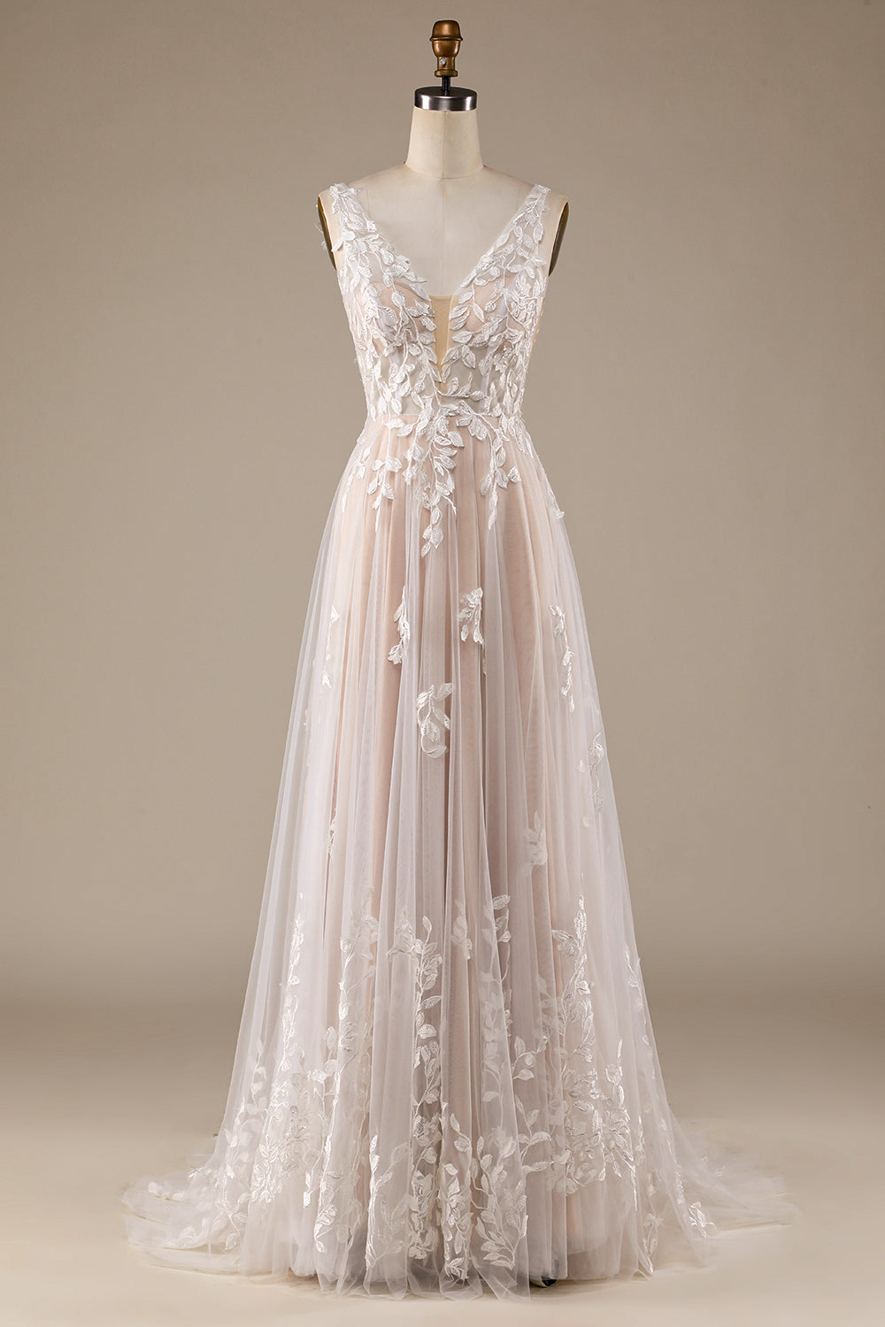 Plus Size Premium Lace Beaded Wedding Dress