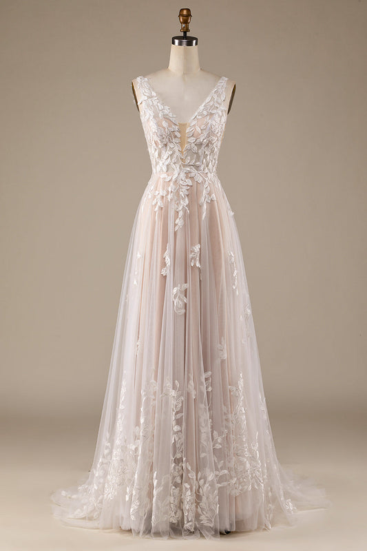 Plus Size Premium Lace Beaded Wedding Dress