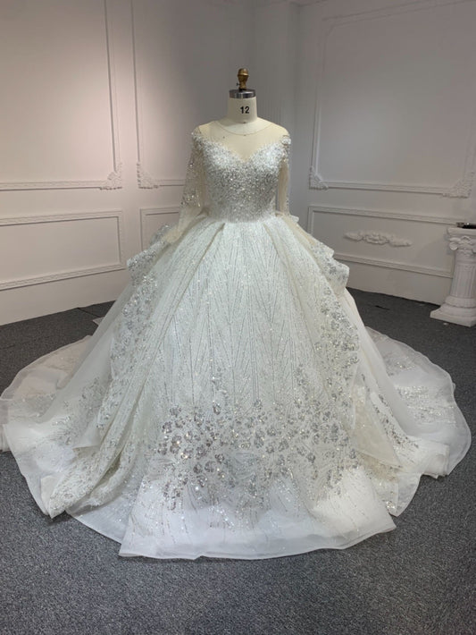 Plus Size Off-Shoulder Ball Gown Wedding Dress