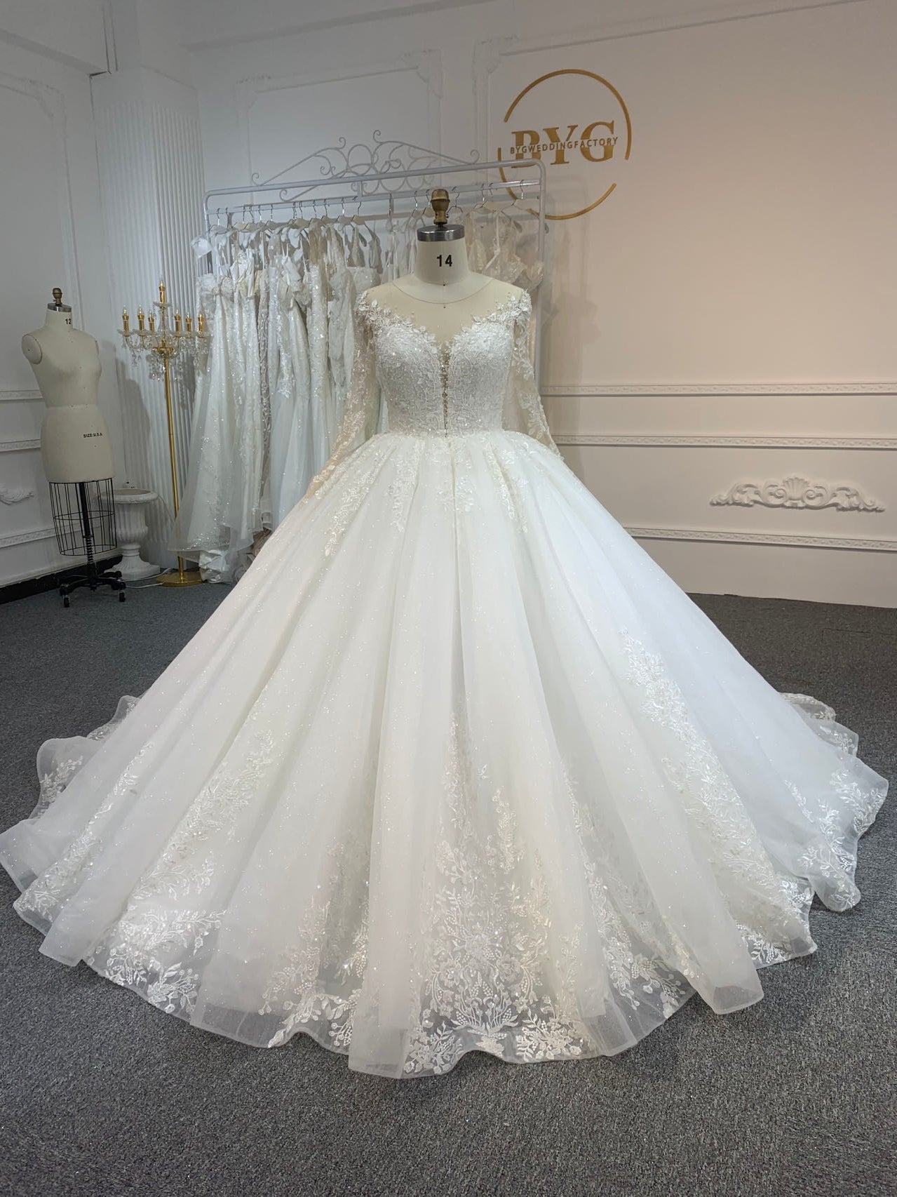Plus Size Beaded Sequin Ball Gown