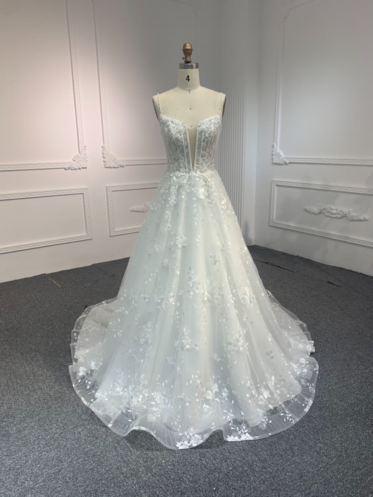 Plus Size A-Line Lace Wedding Dress