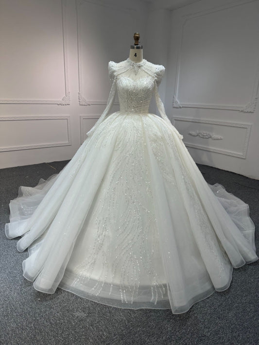 Plus Size Full Lace Ball Gown Wedding Dress