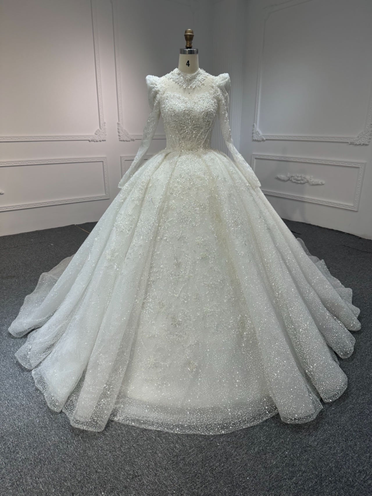Plus Size Lace Off Shoulder Wedding Gown