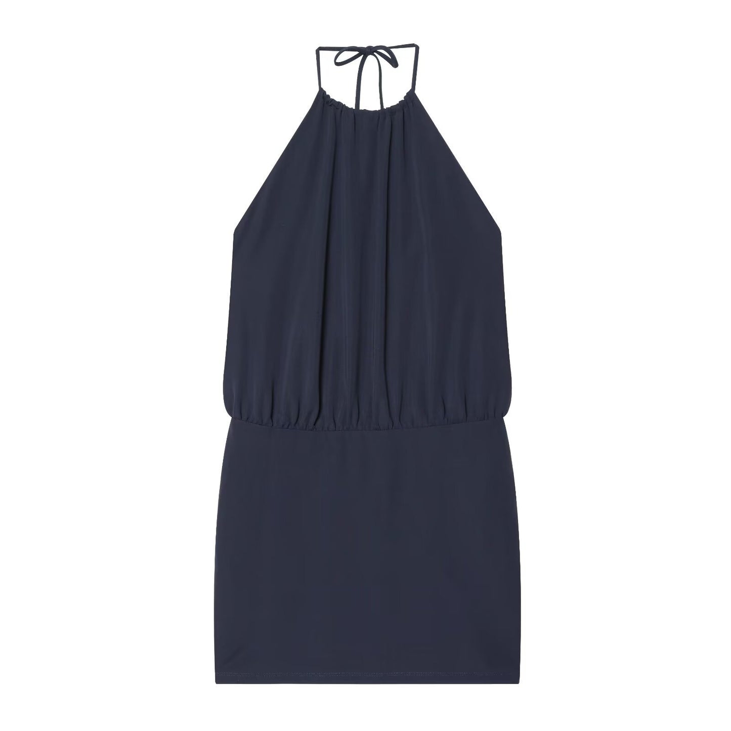 Plus Size Sleeveless Halter Neck Short Dress