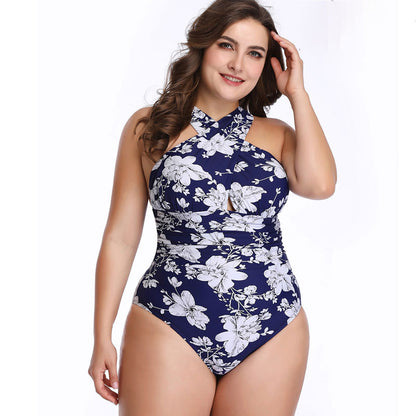 Plus Size One-Piece Swimsuit Floral - Plus Size Clothing