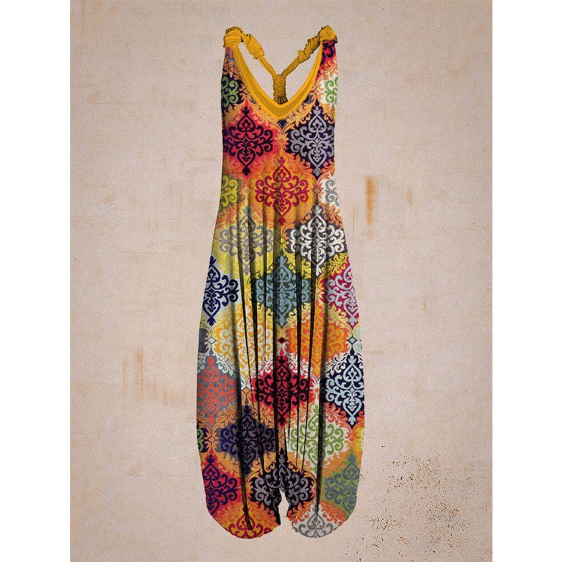 Plus Size Wide-Leg Suspender Jumpsuit
