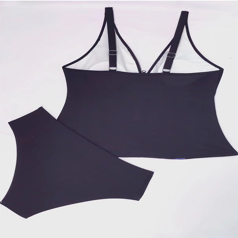 Plus Size Leaf Print Zipper Bikini Bottoms