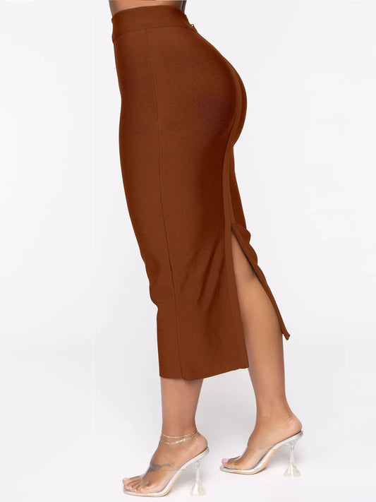 Plus Size Bandage Pencil Midi Skirt