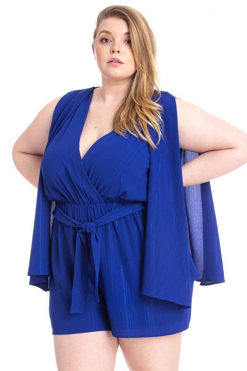 Plus Size Shimmer Romper - Plus Size XL-4XL - View 1