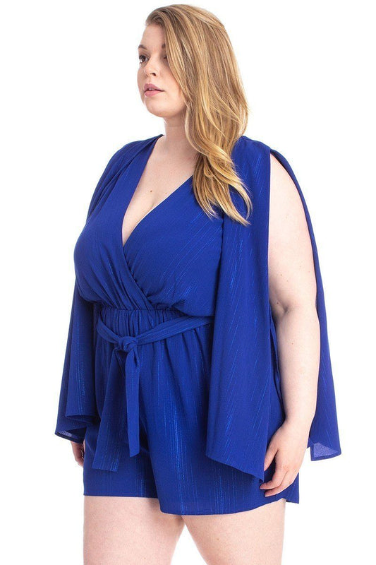 Plus Size Shimmer Romper - Plus Size XL-4XL - View 2