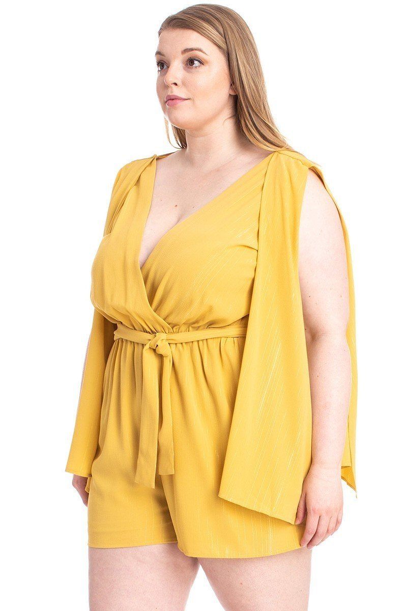 Plus Size Shimmer Romper - Plus Size XL-4XL - View 5