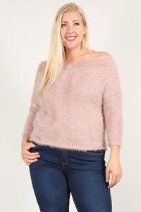 Plus Size Textured Long Sleeve Top - Plus Size XL-4XL - View 1