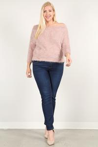 Plus Size Textured Long Sleeve Top - Plus Size XL-4XL - View 2