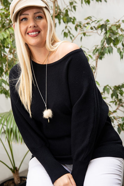 Plus Size Round Neck Long Sleeve Sweater - Plus Size XL-4XL - View 3