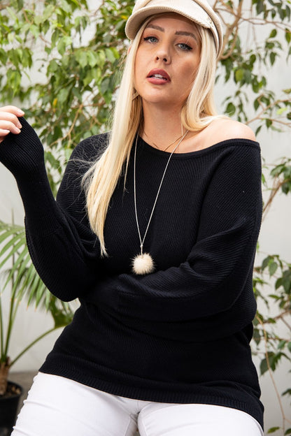 Plus Size Round Neck Long Sleeve Sweater - Plus Size XL-4XL - View 4