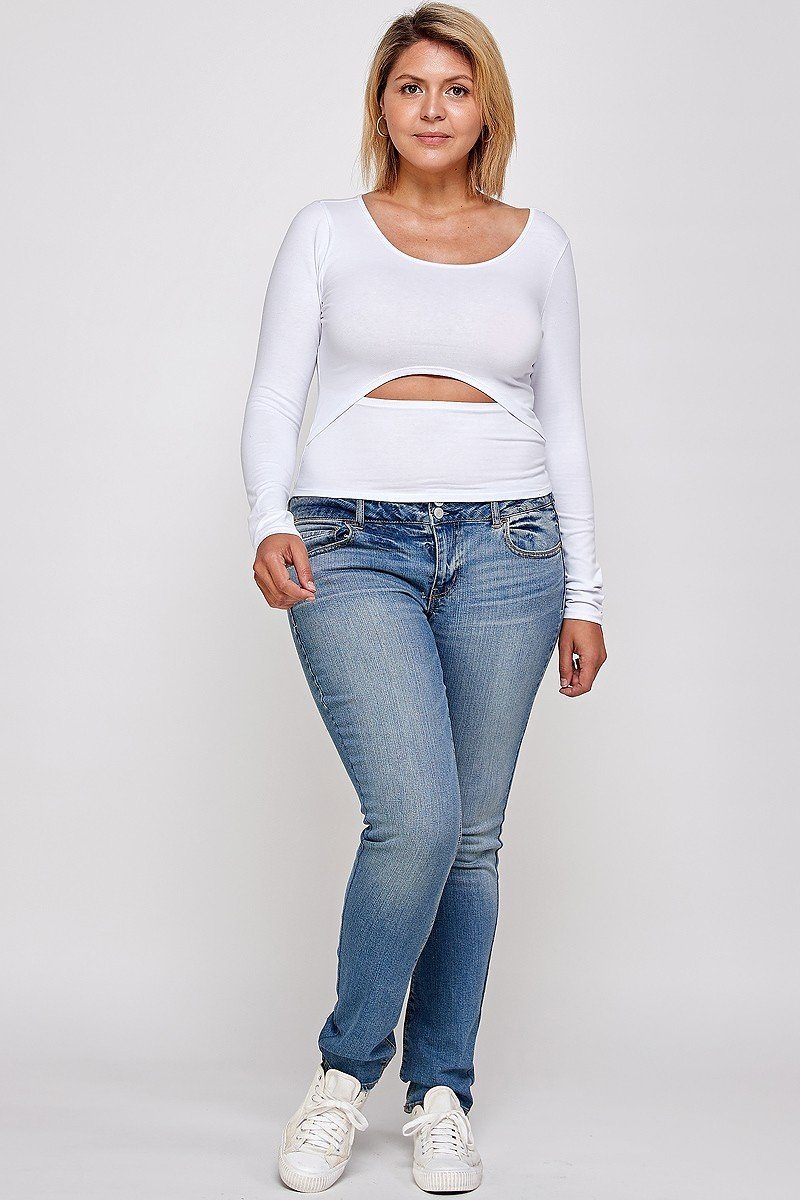 Plus Size Cut-Out Top - Plus Size XL-4XL - View 2