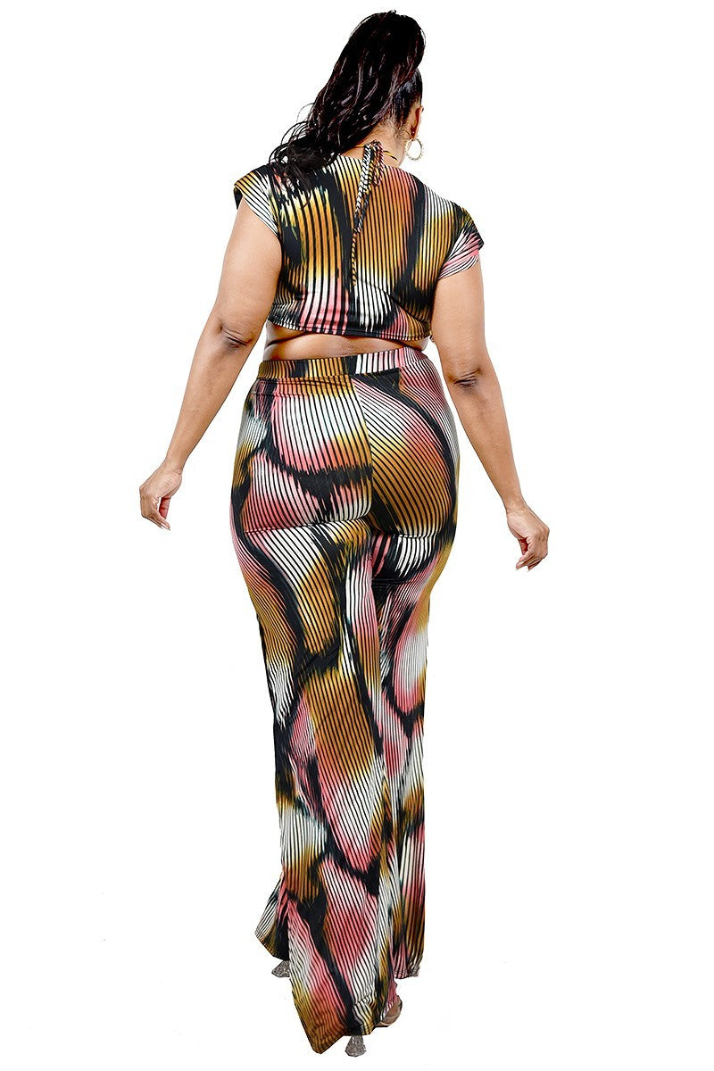 Plus Size Knitted Color Block Two Piece Set - Plus Size XL-4XL - View 4