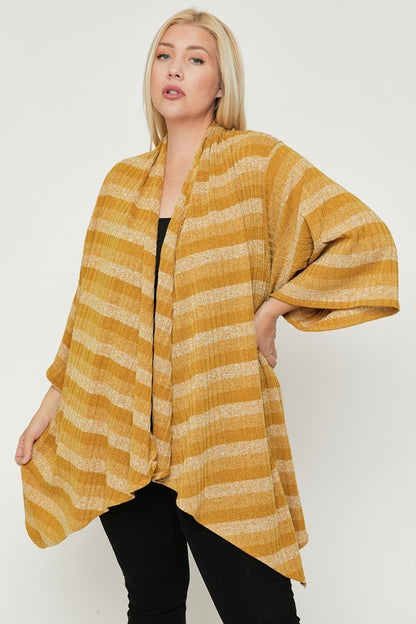 Plus Size Kimono Striped Cardigan - Plus Size XL-4XL - View 3