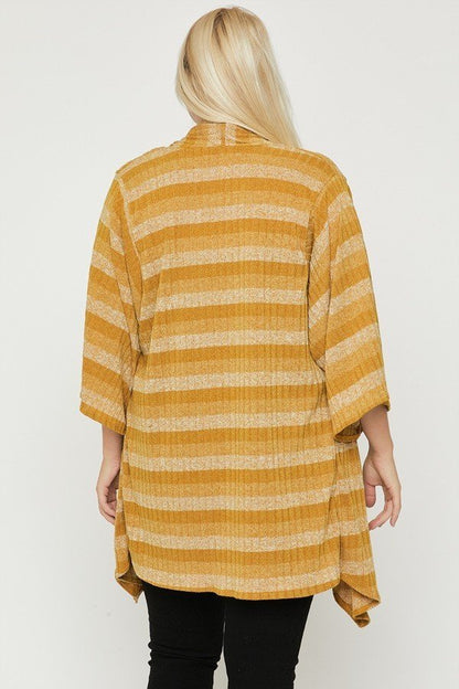 Plus Size Kimono Striped Cardigan - Plus Size XL-4XL - View 6