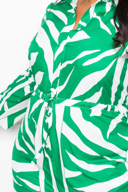 Plus Size Button-Up Jumpsuit - Plus Size XL-4XL - View 6
