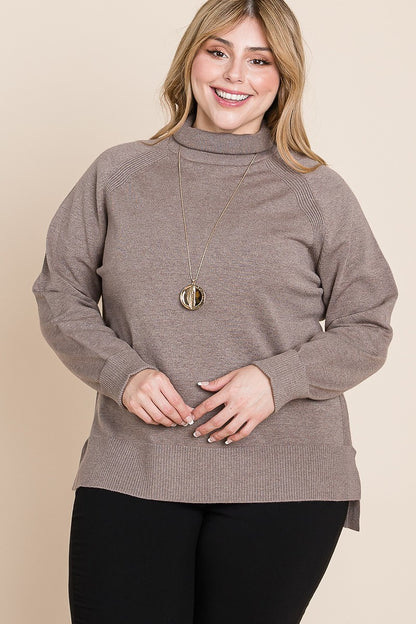 Plus Size Buttery Soft Turtleneck Sweater - Plus Size XL-4XL - View 1