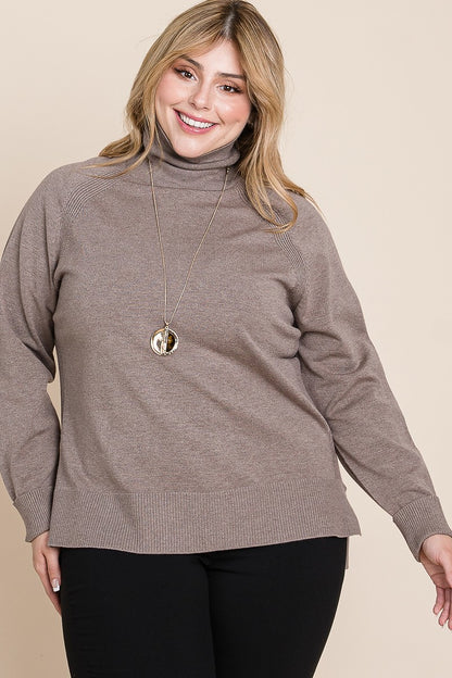 Plus Size Buttery Soft Turtleneck Sweater - Plus Size XL-4XL - View 3