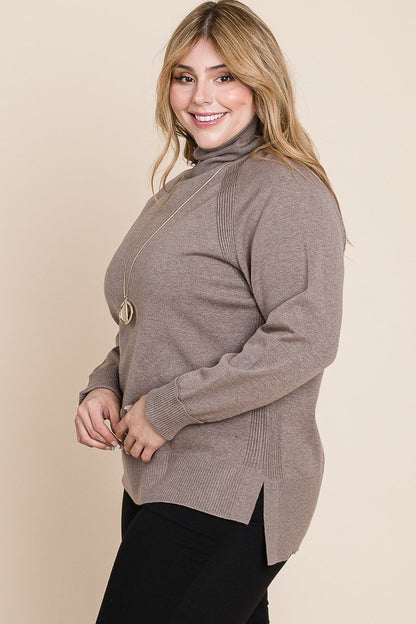 Plus Size Buttery Soft Turtleneck Sweater - Plus Size XL-4XL - View 4