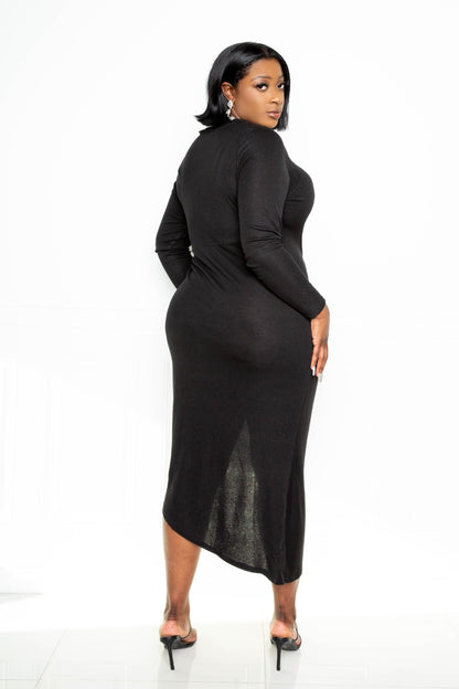 Plus Size Waterfall Ruffle Sweater Dress - Plus Size XL-4XL - View 8