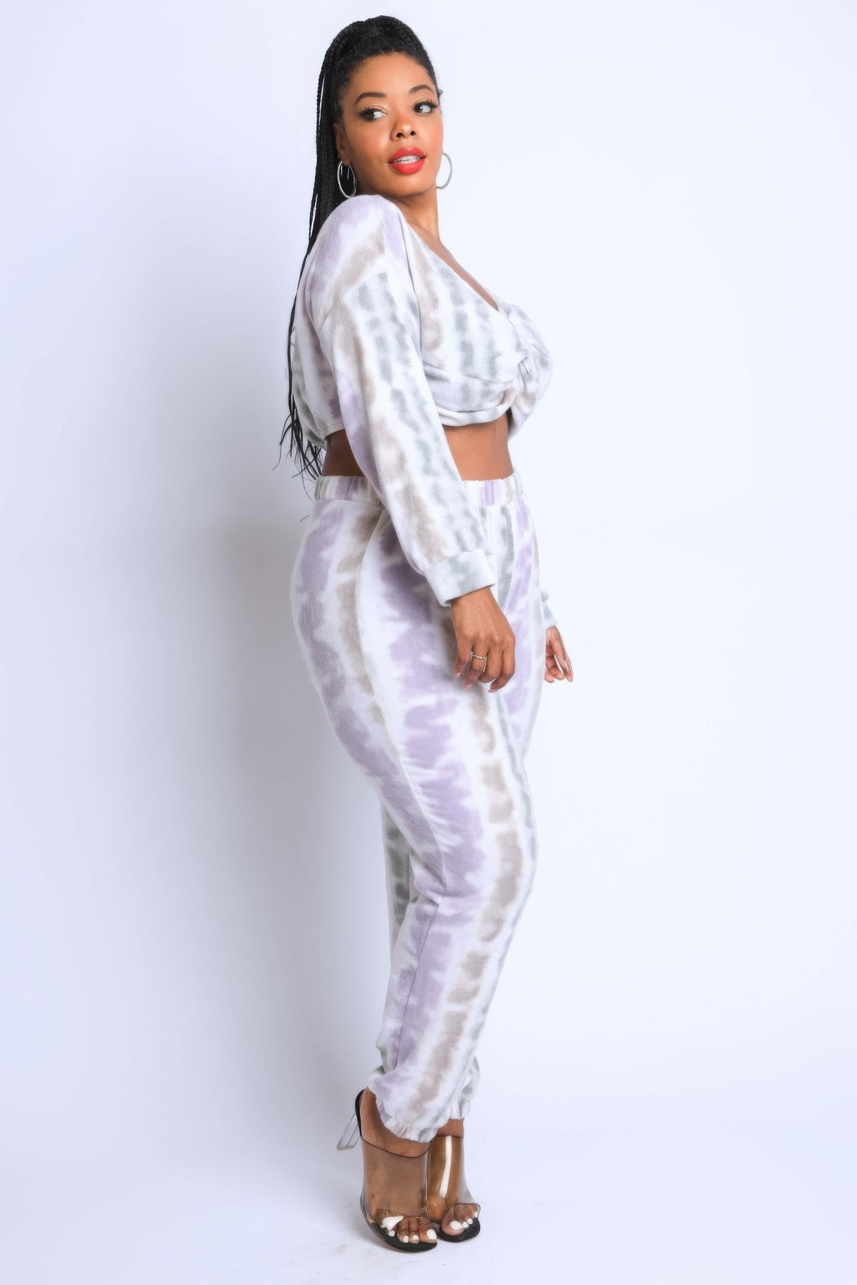 Plus Size Tie-Dye Off Shoulder Sets - Plus Size XL-4XL - View 2