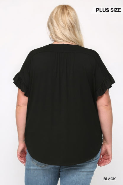 Plus Size Viscose Knit Surplice Top - Plus Size XL-4XL - View 8