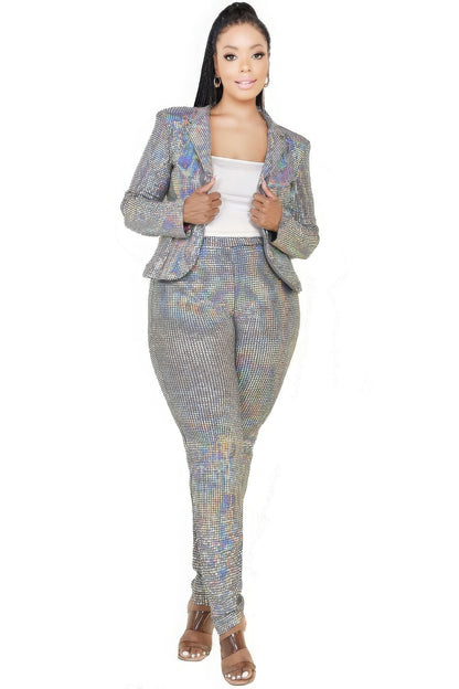 Plus Size Disco Sequins Jacket Set - Plus Size XL-4XL - View 4