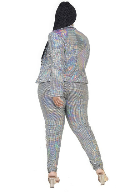 Plus Size Disco Sequins Jacket Set - Plus Size XL-4XL - View 6