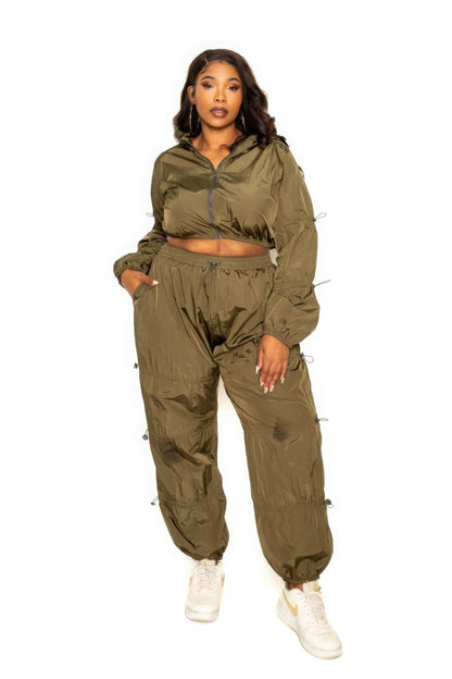 Plus Size Active Zip Up Set - Plus Size XL-4XL - View 1