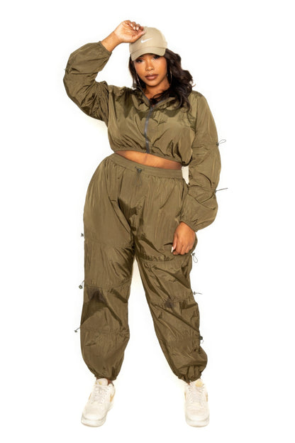 Plus Size Active Zip Up Set - Plus Size XL-4XL - View 2