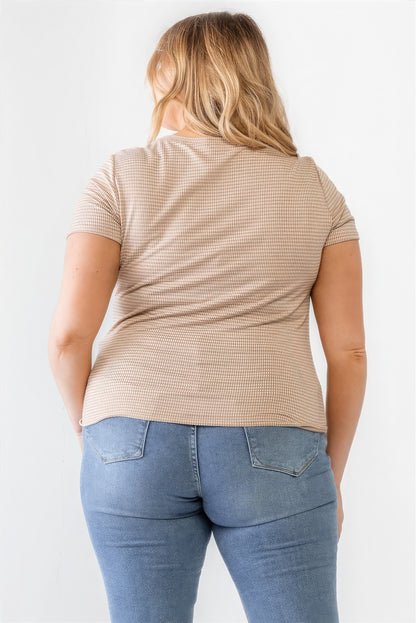 plus-size-taupe-waffle-top