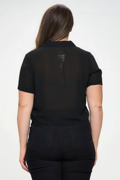 plus-size-chiffon-button-tie-top