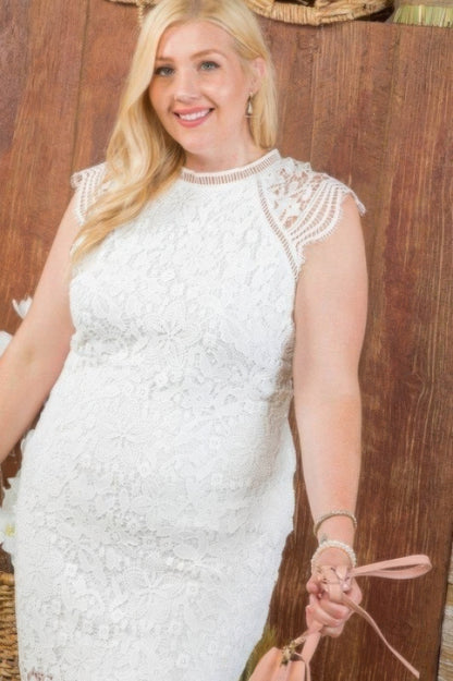 Plus Size Lace Crochet Mini Dress - Plus Size XL-4XL - View 4